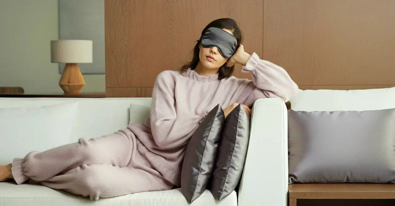 Luxury silk sleep set with pillowcase, eye mask, and scrunchie — 100% mulberry silk for hair and skin care.