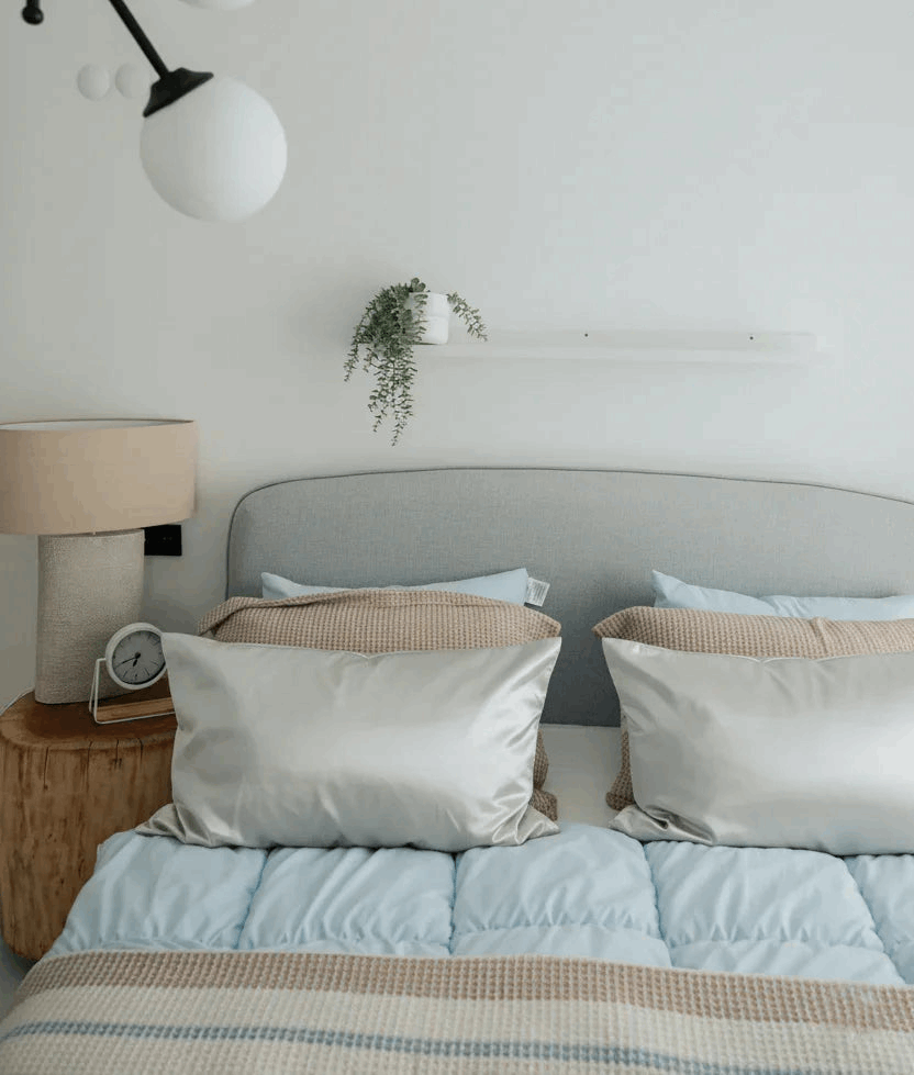 100% Mulberry Silk Pillowcase Set – Silver Mist (2-Pack, Standard) The Silk Fox