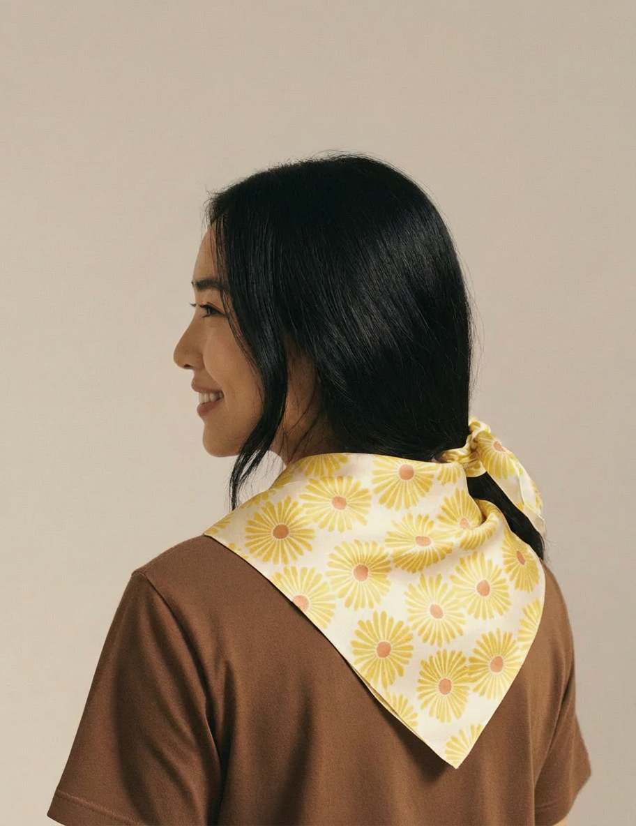 Timeless Silk Scarf – Daisy Bloom
