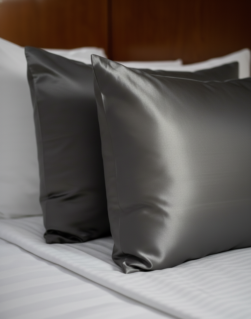 100% Mulberry Silk Pillowcase Set – Storm Cloud (2-Pack, Standard)