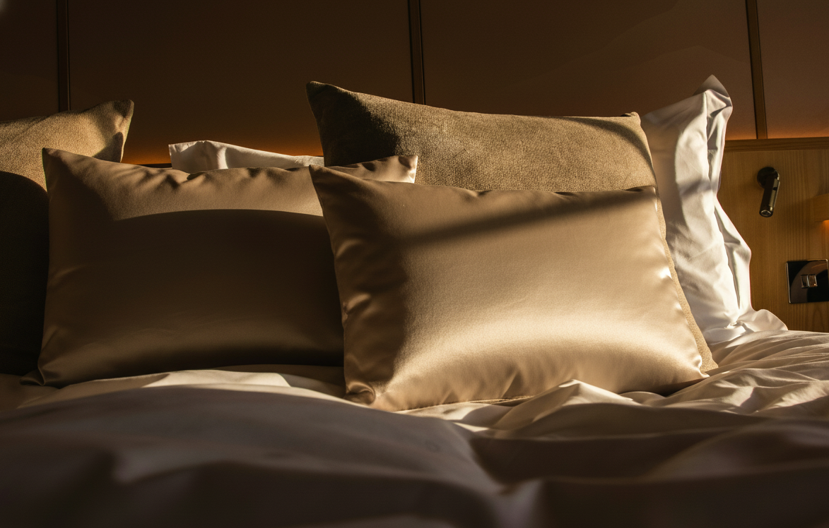 100% Mulberry Silk Pillowcase Set – Soft Sand (2-Pack, Standard)