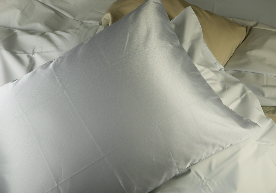 100% Mulberry Silk Pillowcase – Silver Mist (Standard)