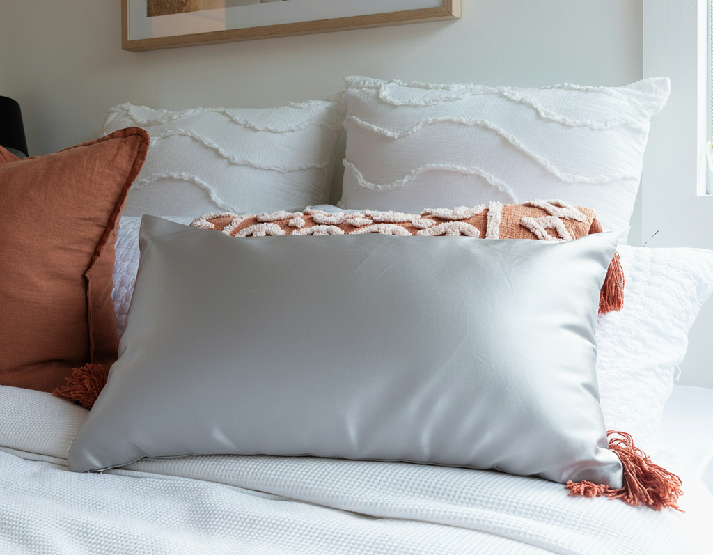 100% Mulberry Silk Pillowcase – Silver Mist (Standard)
