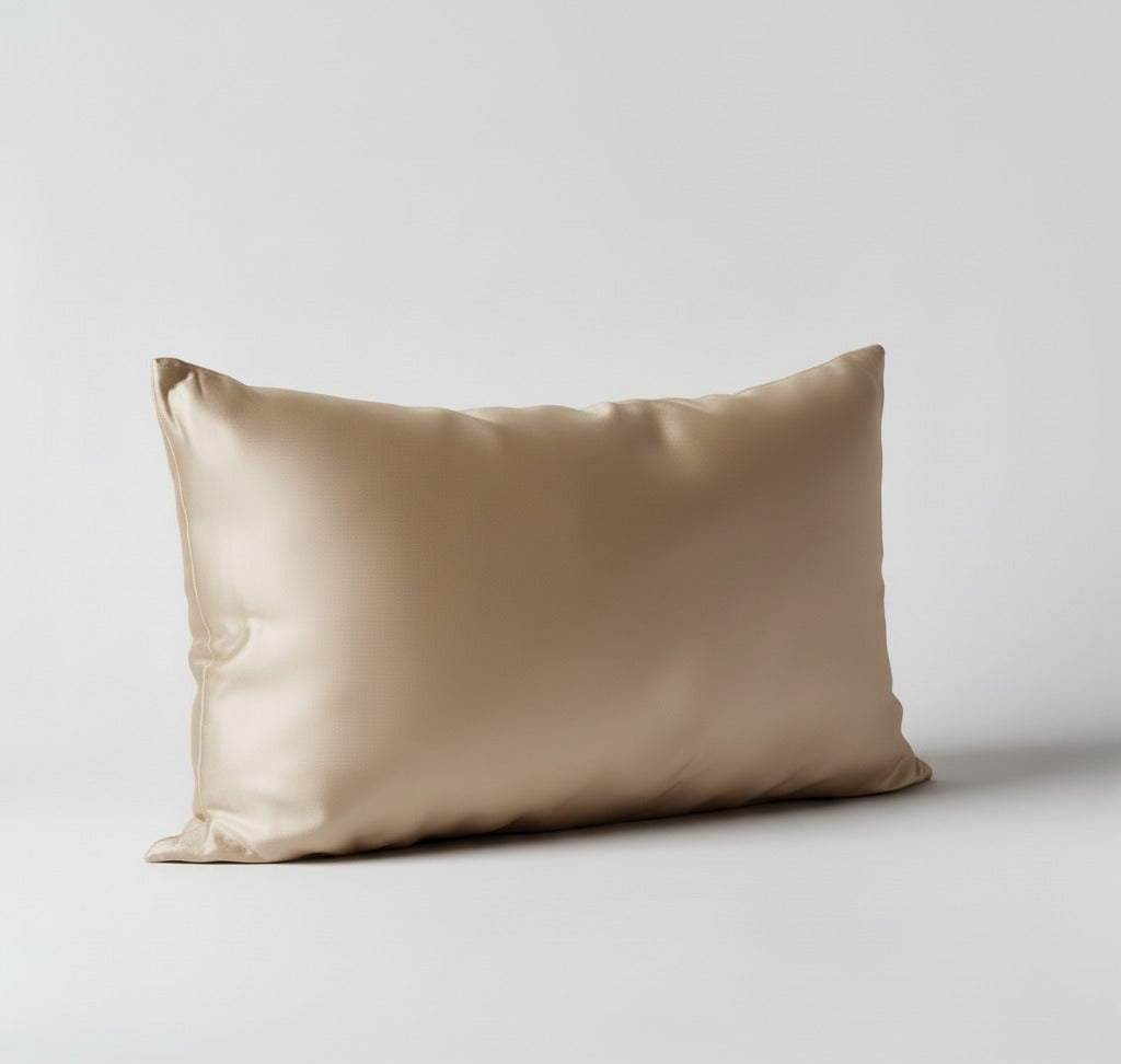 100% Mulberry Silk Pillowcase Set – Soft Sand (2-Pack, Standard)