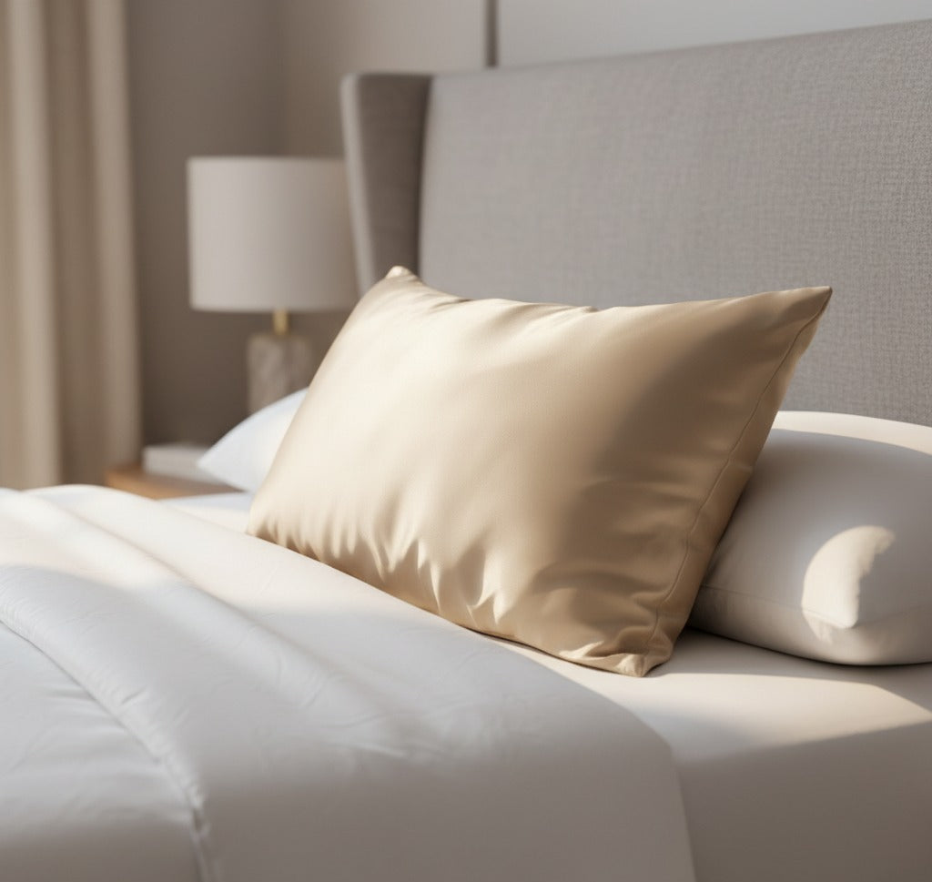 100% Mulberry Silk Pillowcase – Soft Sand (Standard)