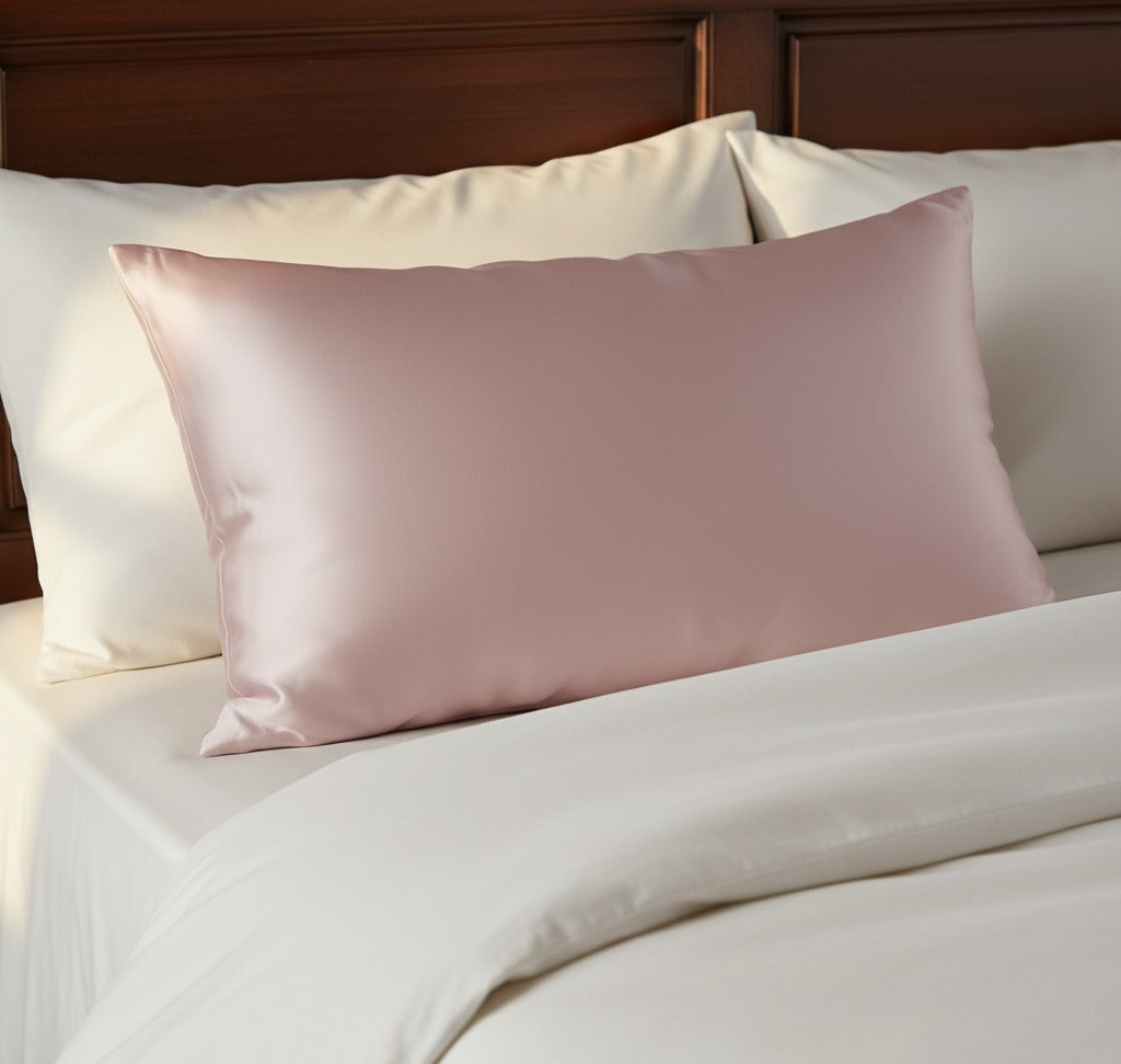 100% Mulberry Silk Pillowcase – Soft Blush (Standard)