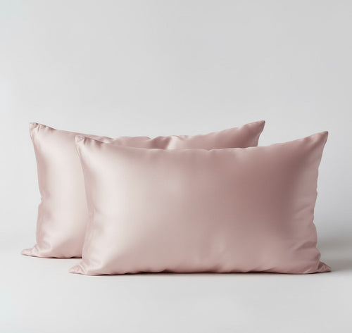 100% Mulberry Silk Pillowcase Set – Soft Blush (2-Pack, Standard)