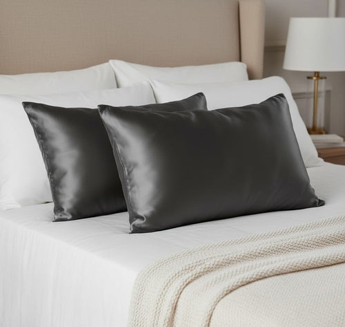 100% Mulberry Silk Pillowcase Set – Storm Cloud (2-Pack, Standard)