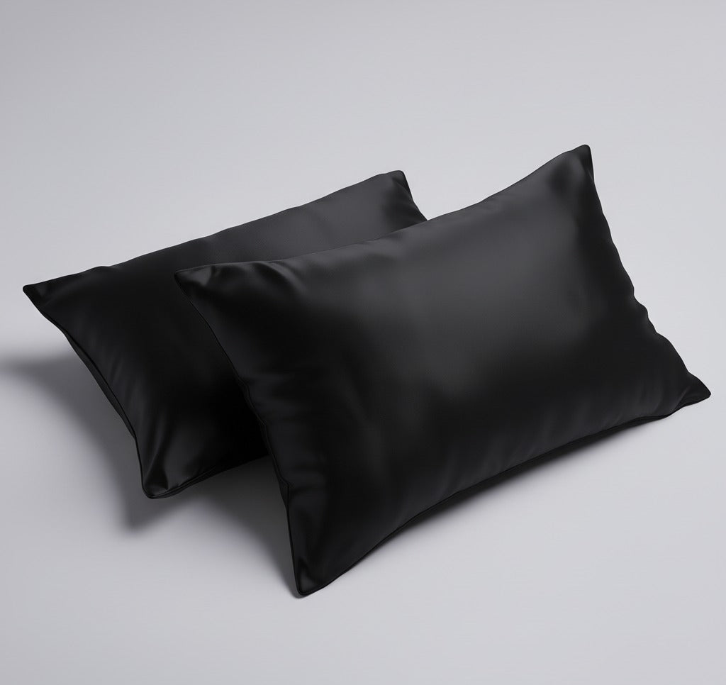 Luxe Satin Pillowcase – Midnight Noir (2-Pack)
