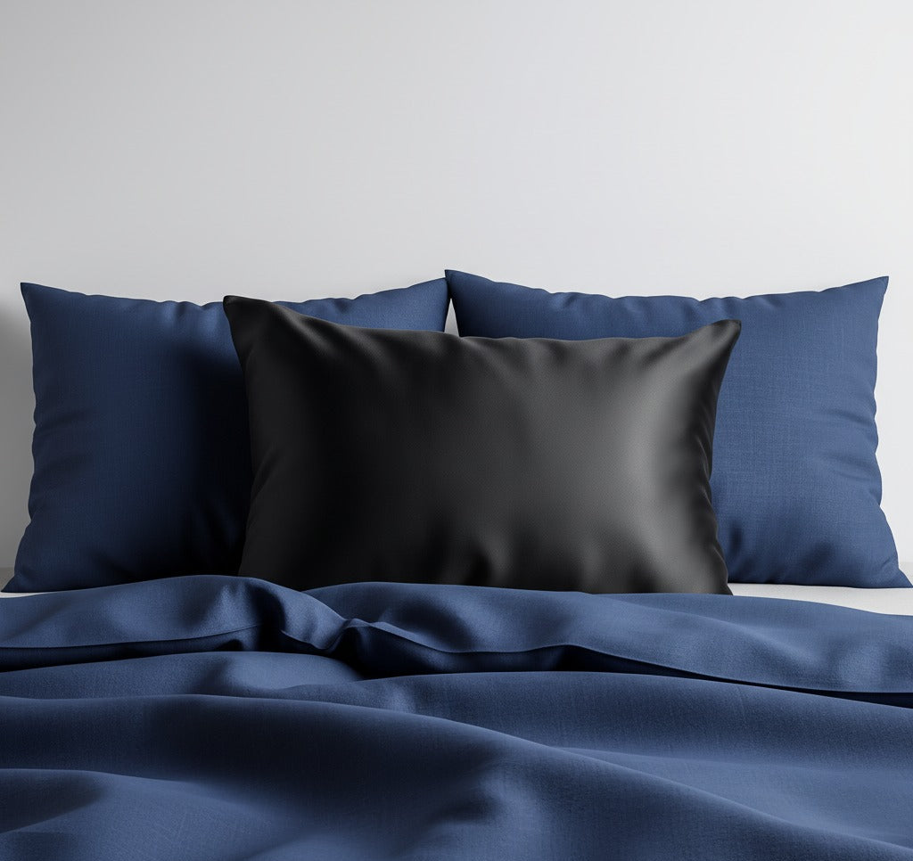 Luxe Satin Pillowcase – Midnight Noir (Single)