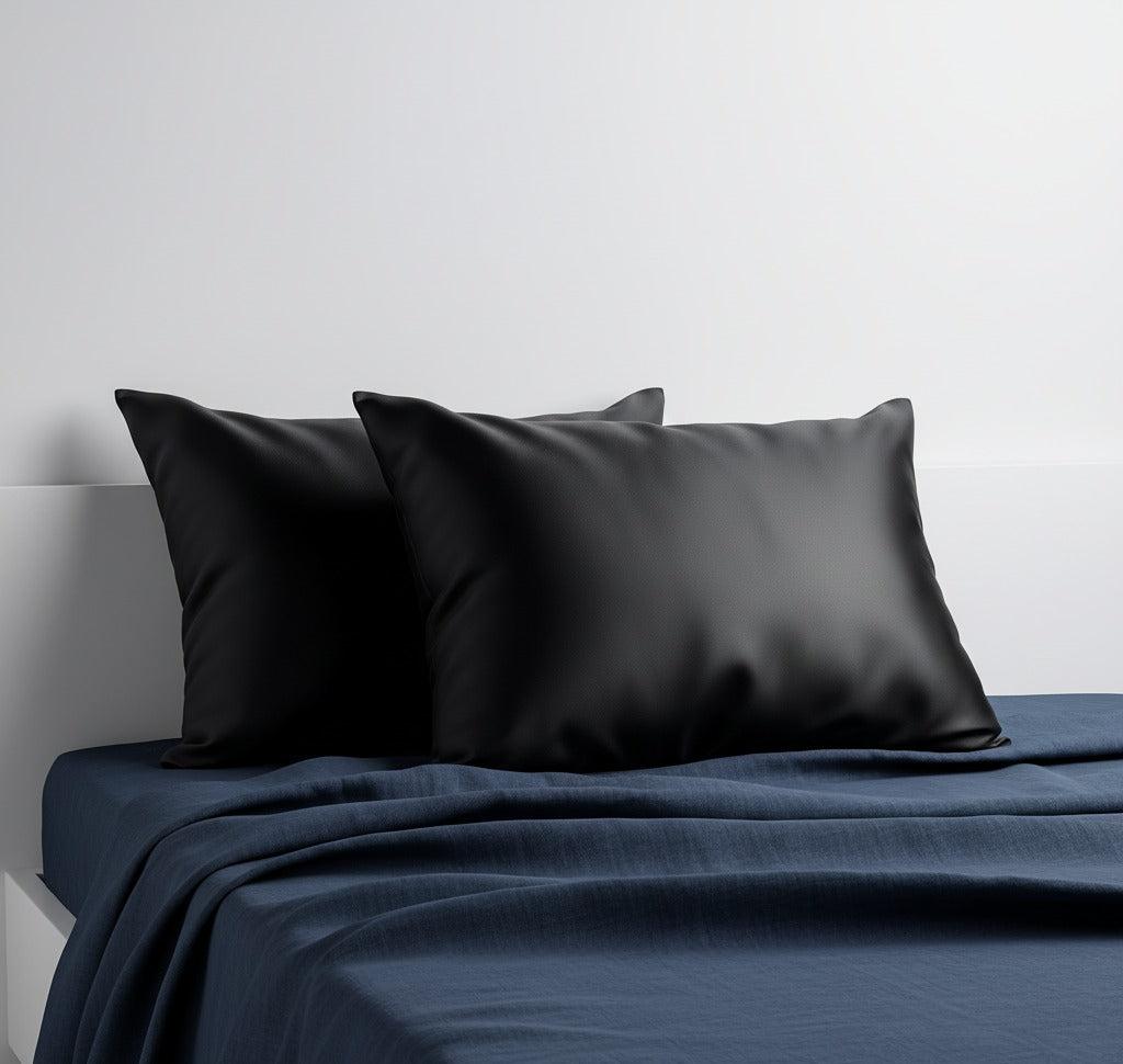 Luxe Satin Pillowcase – Midnight Noir (2-Pack)