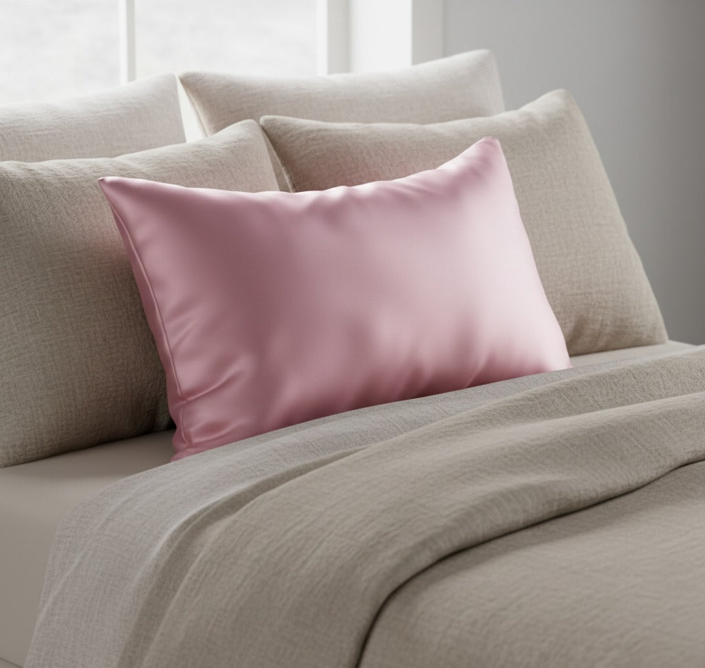 Luxe Satin Pillowcase – Soft Blush (Single)