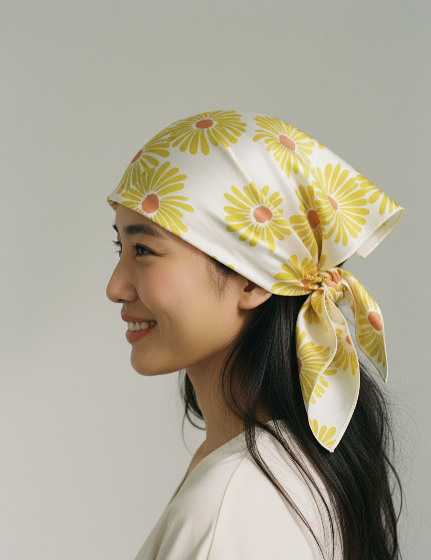 Timeless Silk Scarf – Daisy Bloom