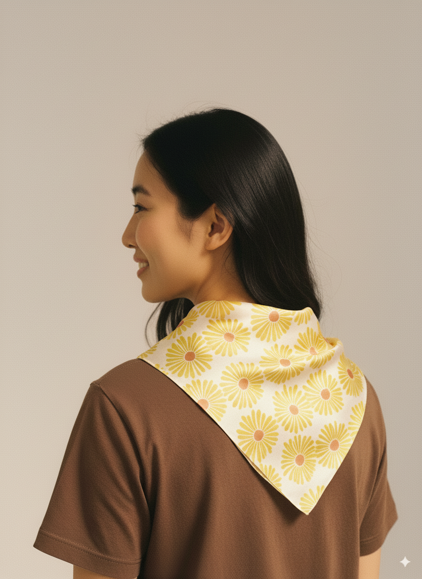 Timeless Silk Scarf – Daisy Bloom