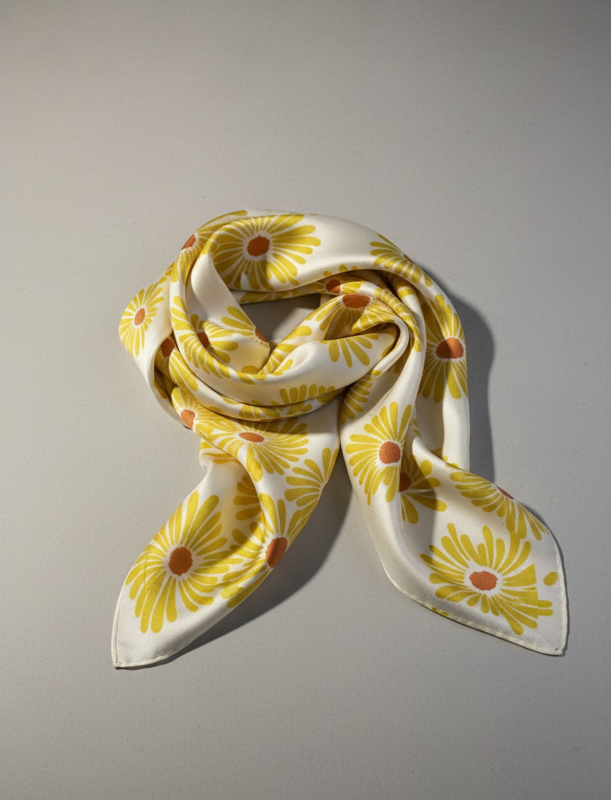 Timeless Silk Scarf – Daisy Bloom