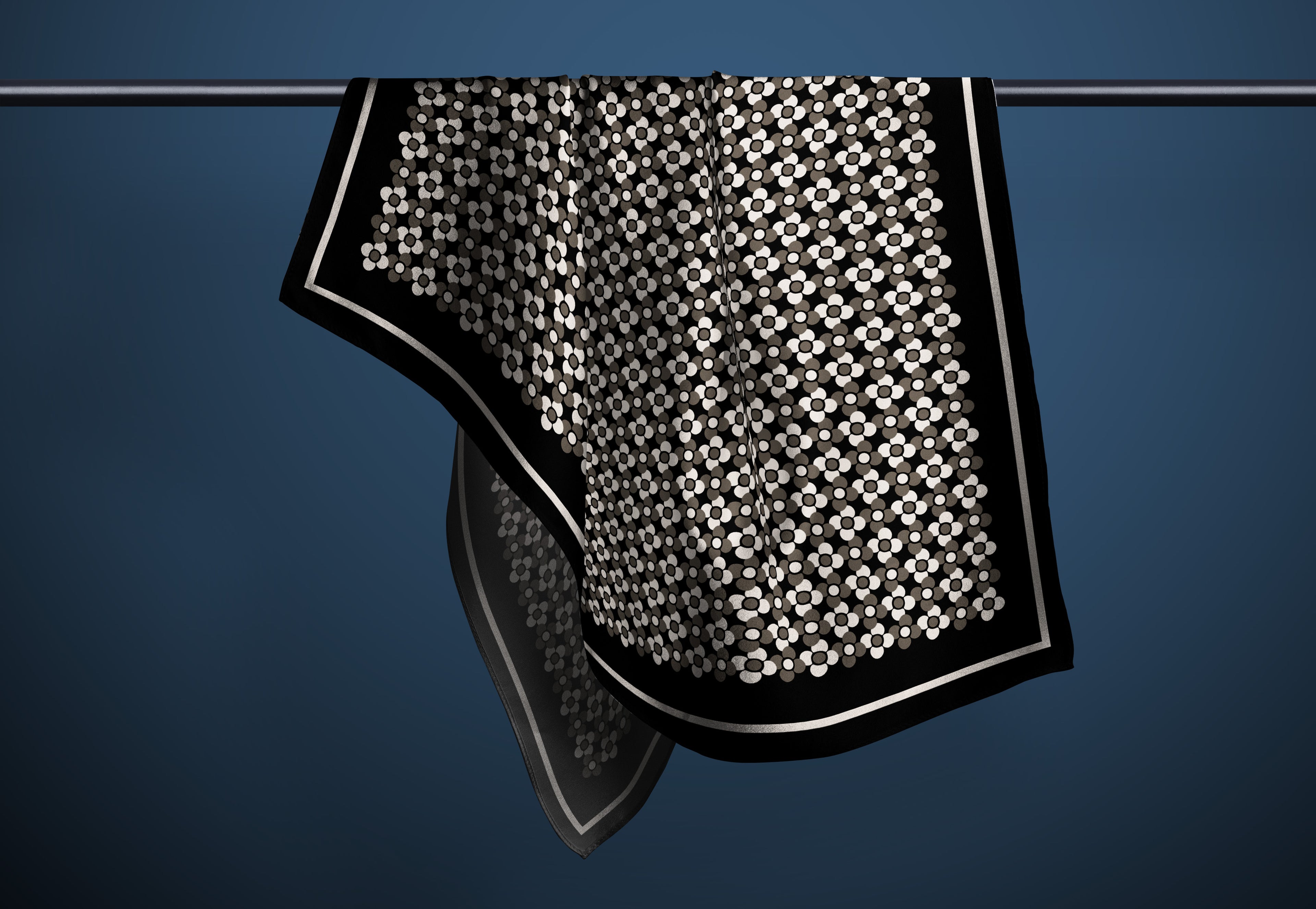 Timeless Silk Scarf – Noir Dots