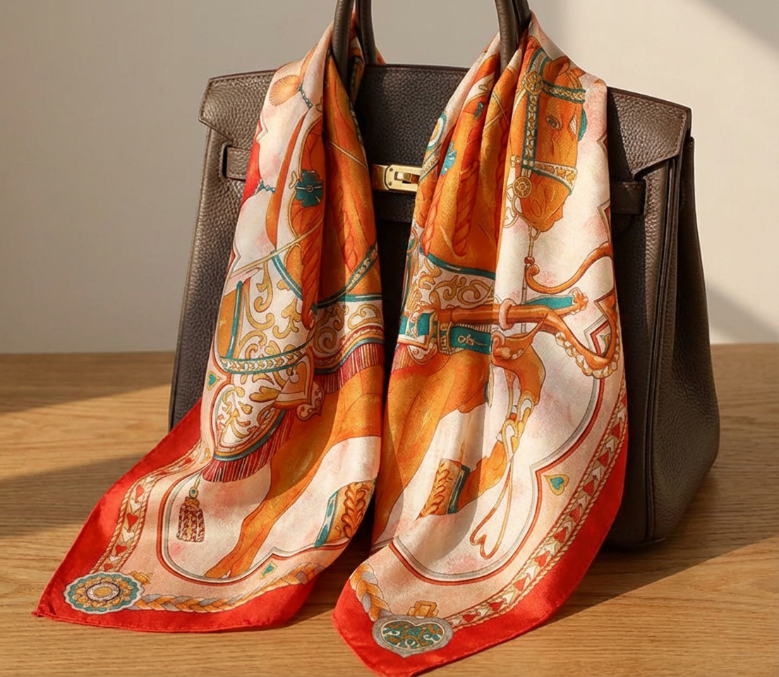 Timeless Silk Wool Scarf – Equestrian Charm