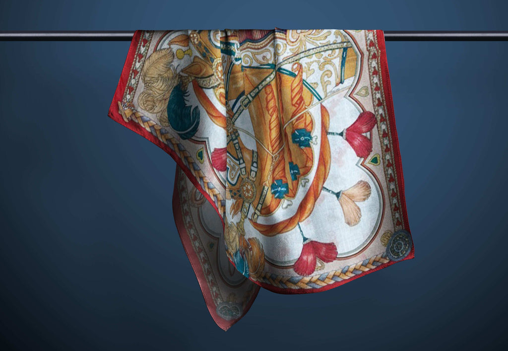 Timeless Silk Wool Scarf – Equestrian Charm The Silk Fox