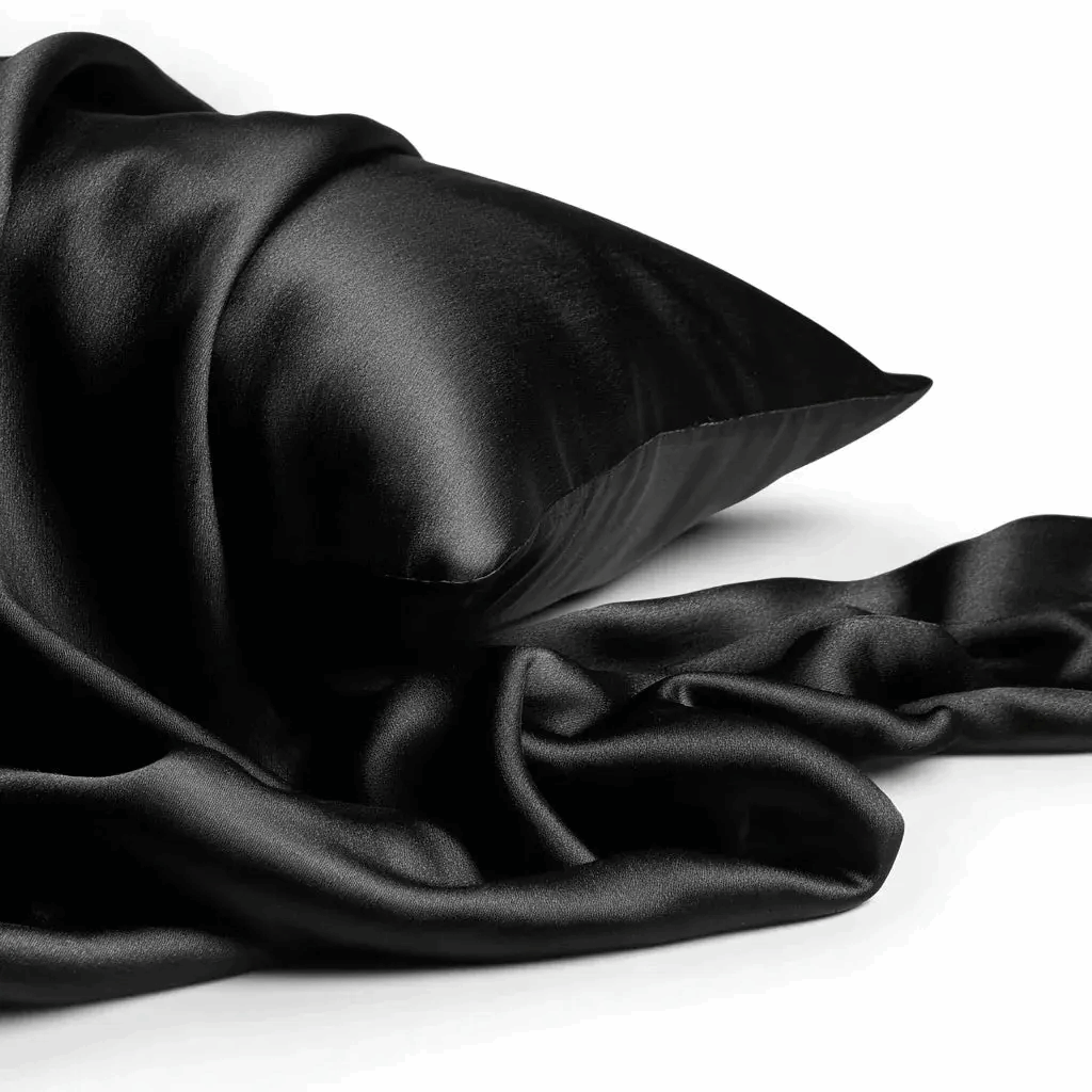 Luxe Satin Pillowcase – Midnight Noir (Single) The Silk Fox