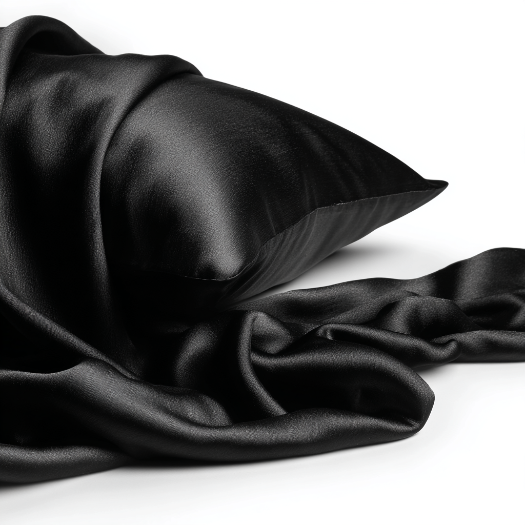 Luxe Satin Pillowcase – Midnight Noir (Single)